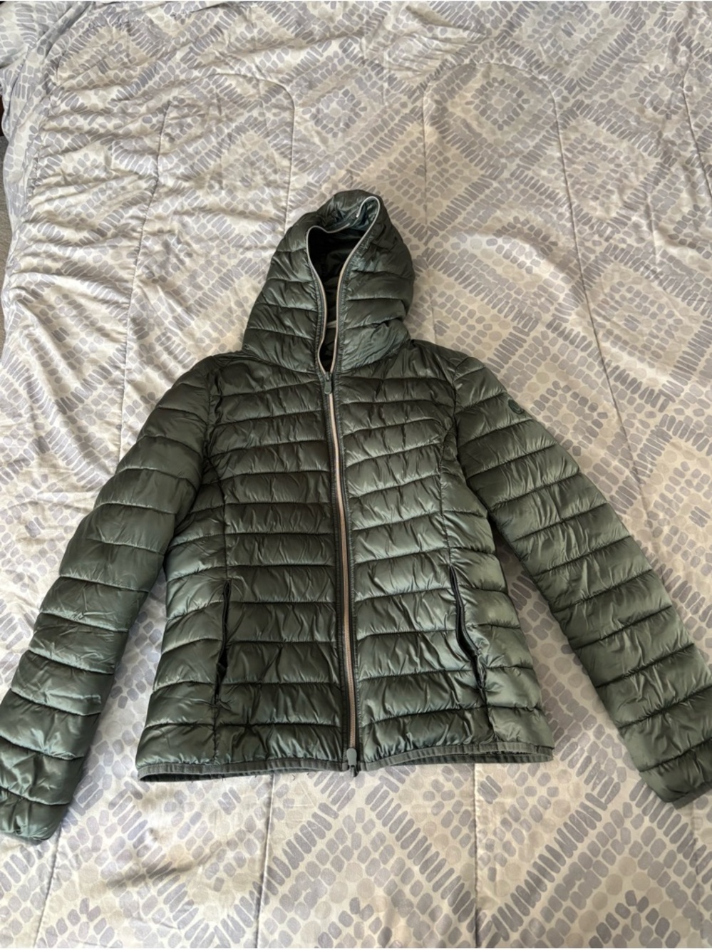 SAVE THE DUCK’S Women's Olive Green Packable Quilted Puffer Jacket